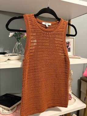 Madewell Rust-Colored Crochet Tank Top